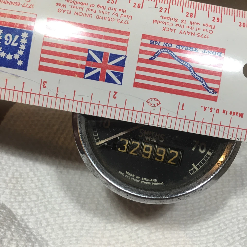 1936 Morris 8 Smiths Speedometer Gauge 0-75 Used 42871/3 Number 1040 - Image 2 of 3