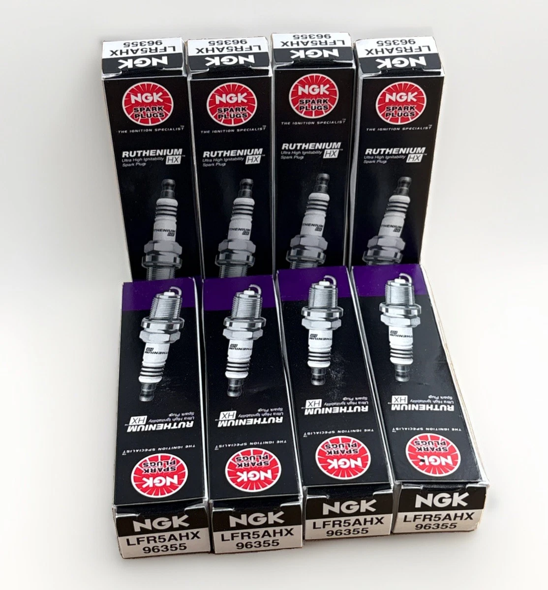 NGK RUTHENIUM HX High Ignitability Spark Plugs Kit LFR5AHX 96355 Set of 8 photo 3