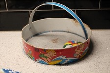 Vintage Ohio Art Tin Sand Sifter  Pinwheel Mold Children Playing in Ocean