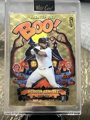   Agustin Ramirez Gold Vinyl True 1/1 RC 2025 Wild Card Haunted Hits Boo!  
