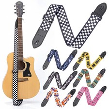 Soft Leather Guitar Strap Adjustable Electric Acoustic Guitar Bass Webbing Belt