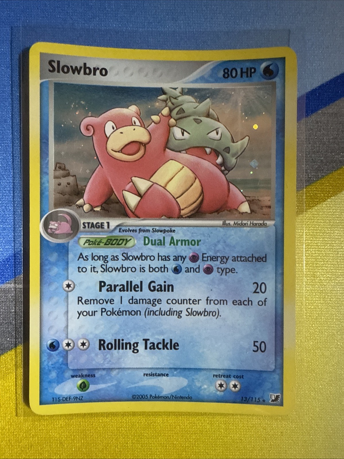 Slowbro 13/115 - Holo Rare -  EX Unseen Forces - Pokemon TCG - Cosmos Swirl NM