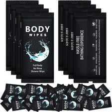 New 300 Pcs Large Body Wipes Bulk No Rinse Individually Wrapped Fast Shipping