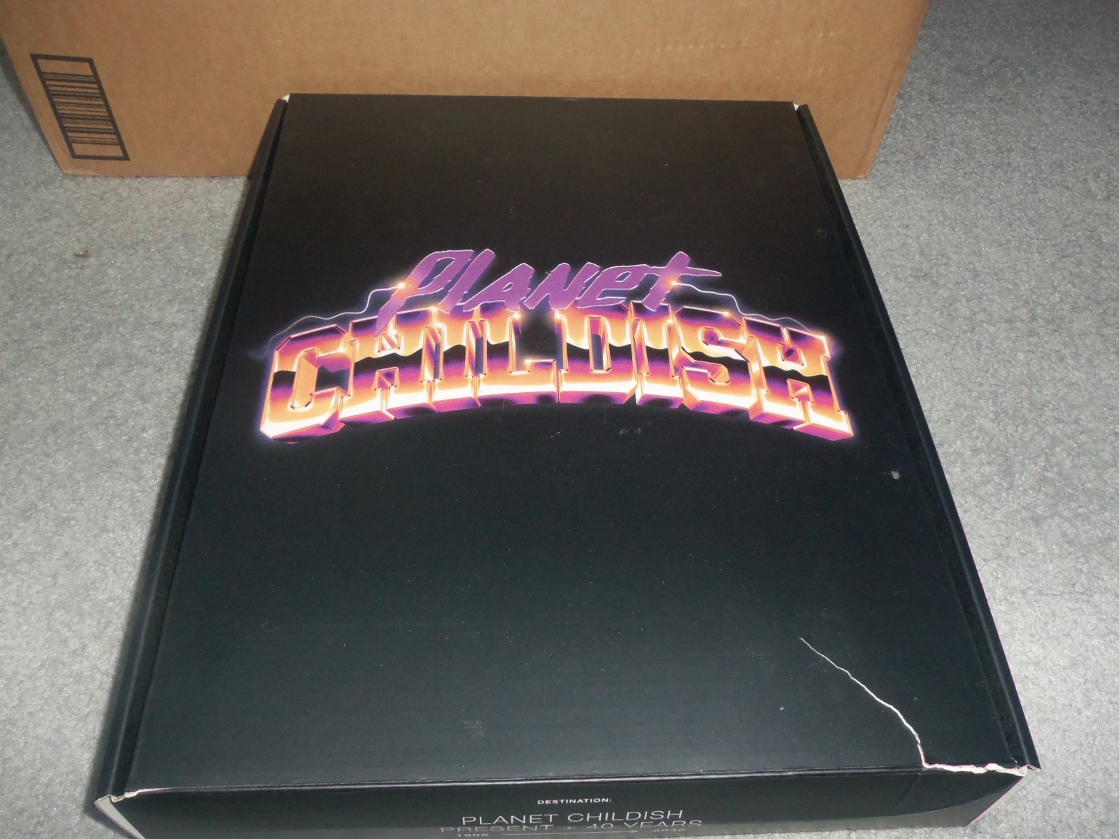 Childish Space Planet Hoodie Mens Size UK M Black 100% Cotton Bag & Box NEW