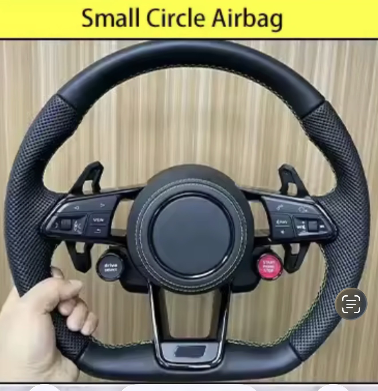 For 2016+  Audi R8 TT TTR TTRS Replace black Steering Wheel Cover Trim
