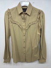 New Women  s Panhandle Slim Green Long Sleeve Pearl Snap Size 8 TT-100