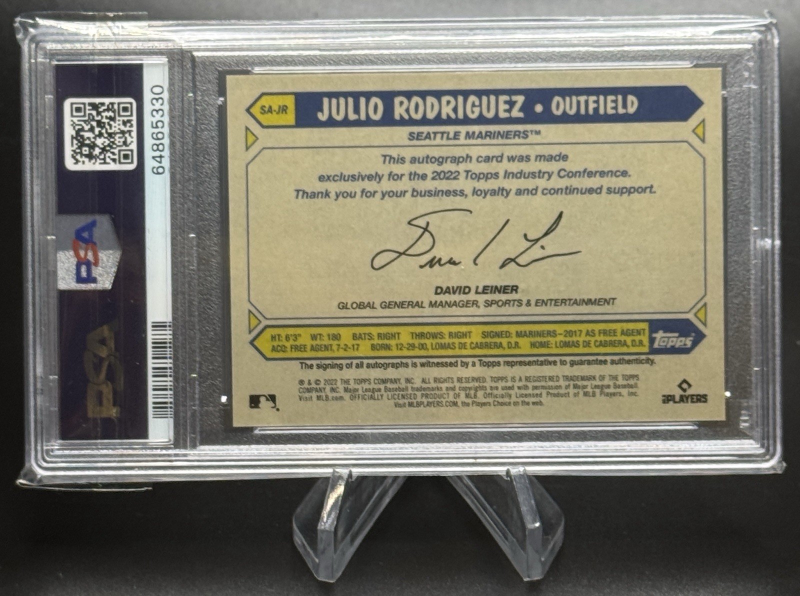 2022 Topps Industry Conference JULIO RODRIGUEZ 1987 Design Autographs *PSA 10*!! view 2