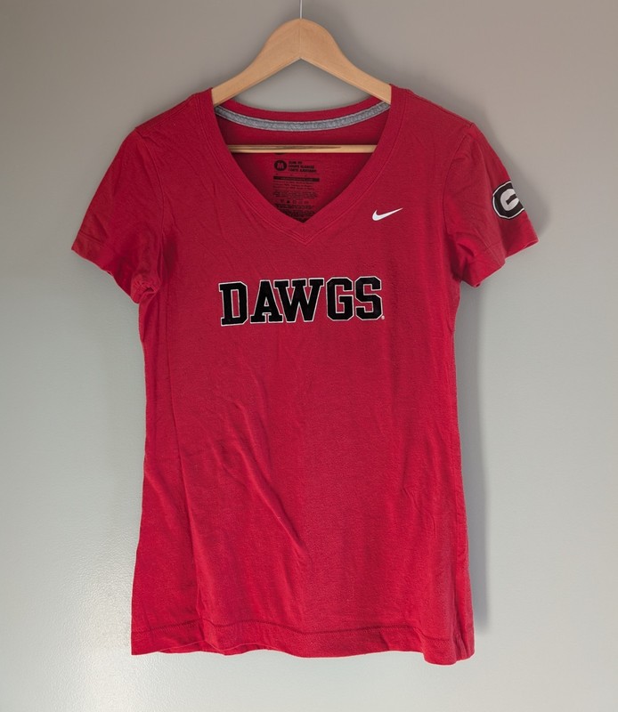 Nike UGA Georgia Dawgs V-Neck Tshirt With G Logo