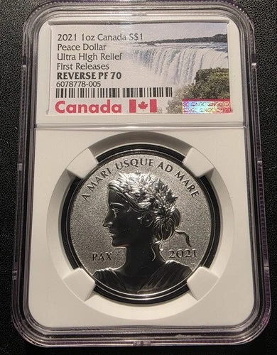 2021 1 Oz Canada $1 Peace Dollar -- PF 70 -- NGC