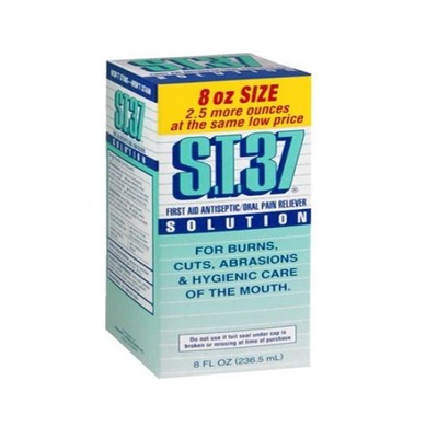 S.T.37 First Aid Antiseptic Solution Oral Pain Relief Minor Cut Abrasion 8 oz