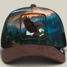 Goorin Bros Baseball Trucker Snapback Hat Cap Eagle In The Element Freedom Brown