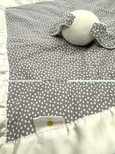 Balboa Baby Bunny Rabbit Lovey Security Blanket Gray Polka Dot Satin Trim CLEAN - 第 7/12 張圖片