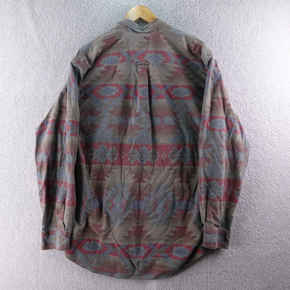 Cabelas Para Hombres XL Alta Franela Camisa Abotonada Suroeste Azteca Manga Larga Foto 3 de 4