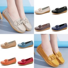 Women's Ladies Moccasins Pumps Comfy Soft Flats Loafer Leather Casual UK Shoes
