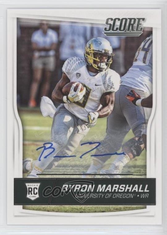 2016 Score Rookies Signatures Byron Marshall #380 Rookie Auto RC 0t2