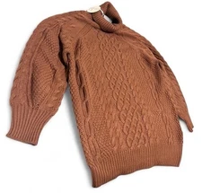 Anrabess Women's Sweater Dress Size M Fall Brown Orange