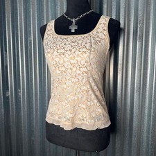 VTG 90s j.t.b. Whit/Cream Lace Square Neck Corset Bustier Top with Built in Bra