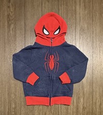 Spider-Man Jacket Child Size 4 Hood with Eyes Spider Logo Full Zip