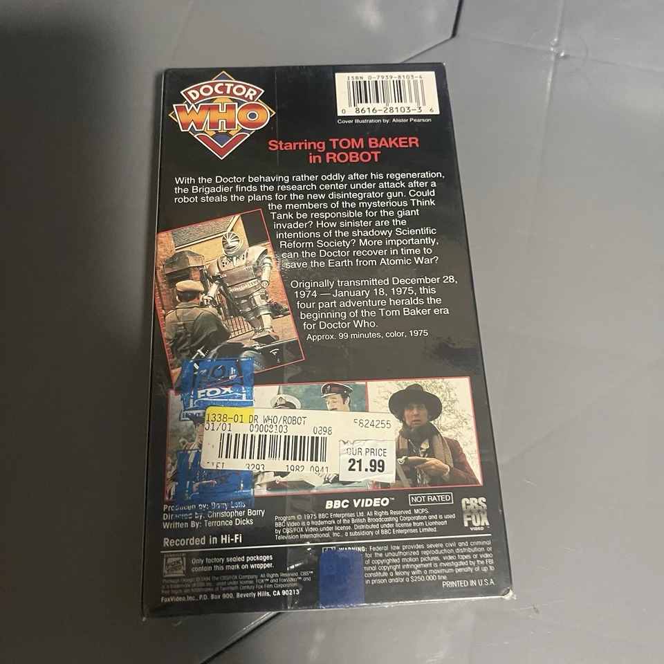 Doctor Who Robot VHS 1994 new sealed - Image 3 of 4