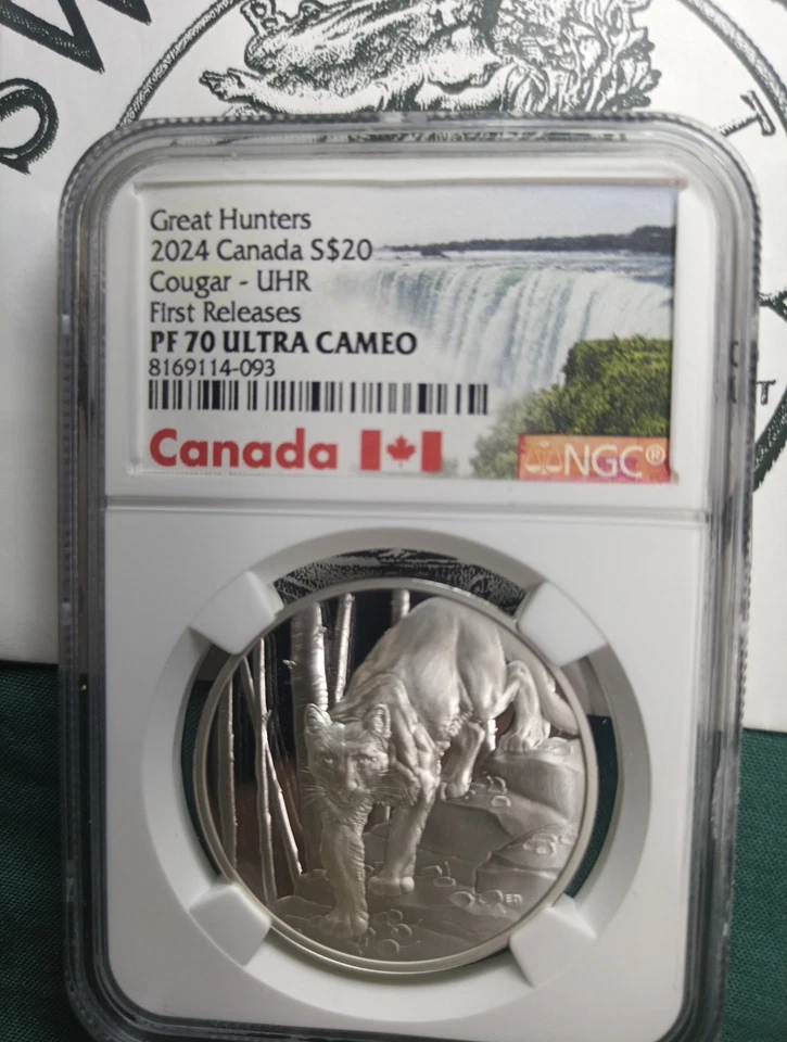 2024 CANADA $20 - GREAT HUNTERS : COUGAR - NGC PF70 UC FR UHR SILVER COIN EA121 - Image 2 of 3