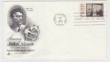 TurtlesTradingPost- John Sloan, Artist - 1971 #1433 - FDC Artcraft Cachet
