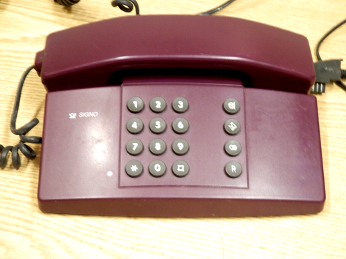 70er Jahre Signo Post Telefon aubergine Tastentelefon TAE Stecker 70s Vintage - Bild 2 von 4