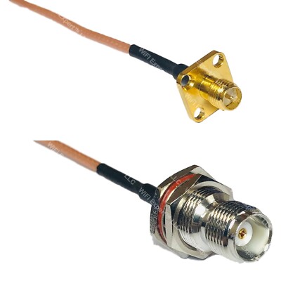 RG316 SMA MALE ANGLE To RP-TNC FEMALE BULKHEAD RF Cable - Foto 2