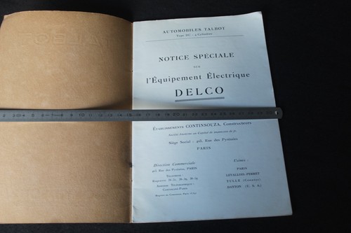 (132B) Notice équipement électrique DELCO CONTINSOUZA TALBOT Type DC - Picture 4 of 8