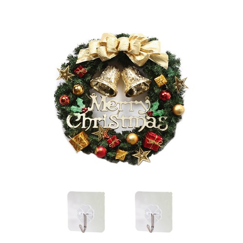 12in Christmas Wreath Window Front Door Wall Hanging Tree Garland Bell Decor New - Picture 7 of 23