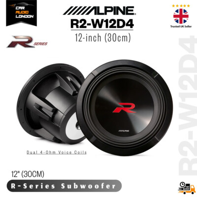 Alpine R2-W12D4 12'' R-Serie Subwoofer Dual 4 Ω 2250 W Max 750 W RMS Bass Lautsprecher