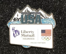 Beijing 2022 Liberty Mutual USA Sponsor Olympic Pin Badge