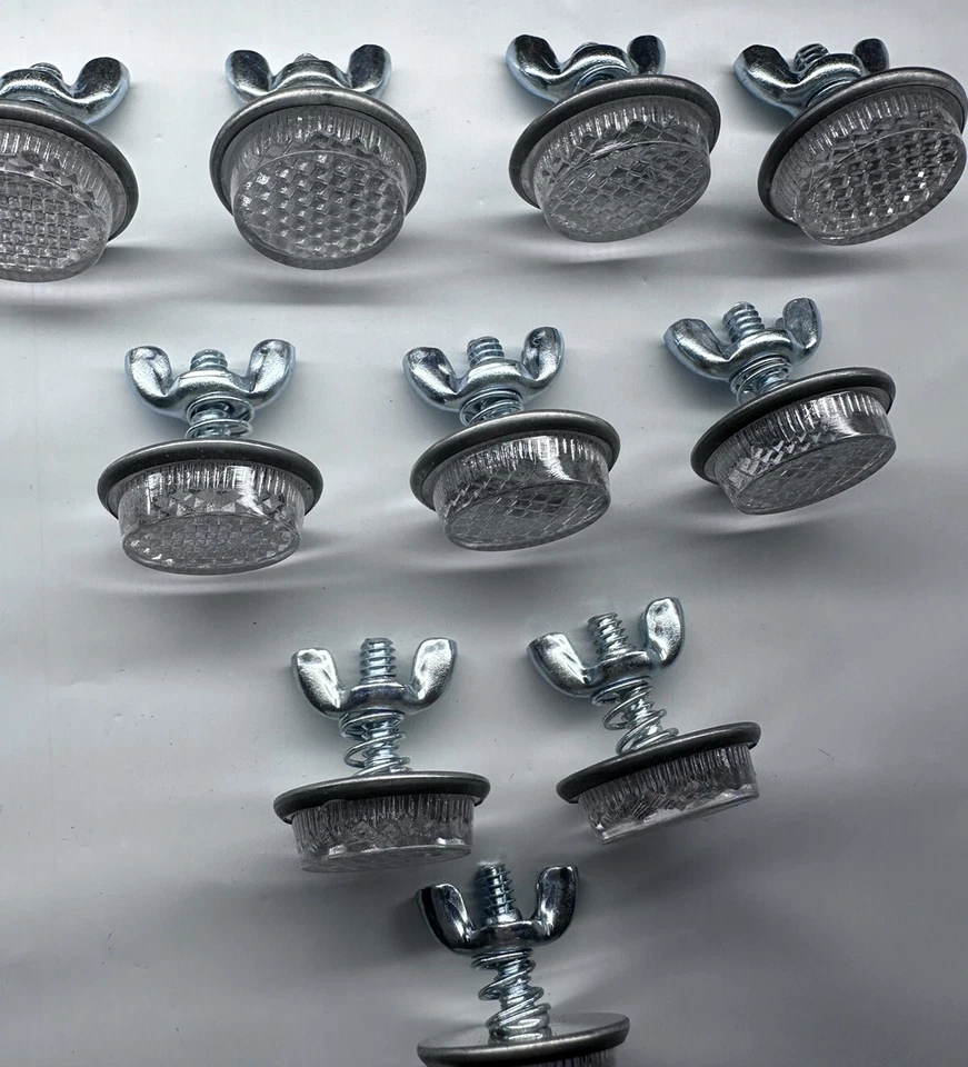 Lote de 20 ~ Placa de Licença Industrial Golias 1" Refletores Redondos Transparentes - Imagem 4 de 4