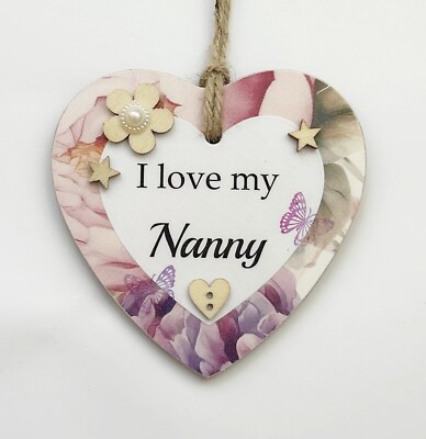 Craftworks I Love My Nanny hübsches Geschenkherz aus Holz 
