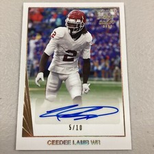 2020 Leaf Ultimate Draft 90 Gold Spectrum /10 CeeDee Lamb #90-CDL Rookie Auto RC