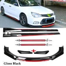 Gloss Black Front Bumper Lip Spoiler Splitter For Honda Accord 9th 9.5th Bod Kit