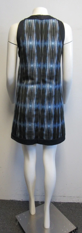 VICTORIA VICTORIA BECKHAM Blue/Black geometric stripe shift dress SZ 8 - Image 3 of 4