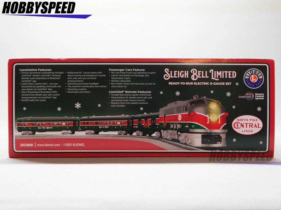 LIONEL SLEIGH BELL LIMITED PASSENGER LIONCHIEF TRAIN SET O GAUGE 2423060 NEW - Image 3 of 4