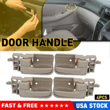 4x Car Inside Interior Door Pull Handle LH RH Beige For 2003-2008 Toyota Corolla
