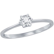 Classic Women's 4mm Solitaire CZ 6-prong Ring