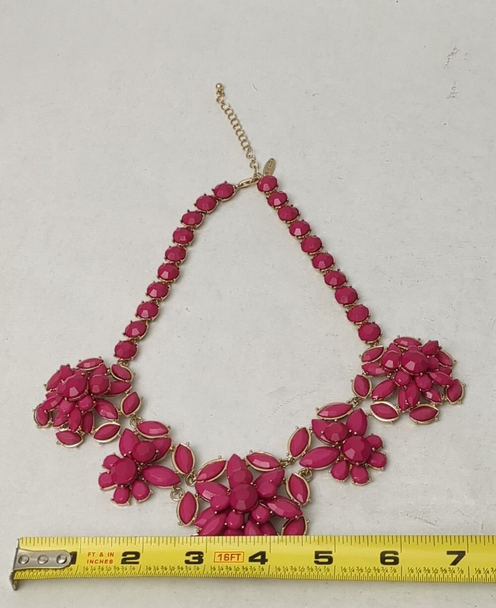 Natasha Couture Bright Pink Flower Design Cluster Statement 