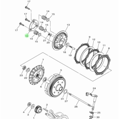 Genuine Parts Yamaha YZF R125/MT 125 2019-2024 Plate Pressure 2
