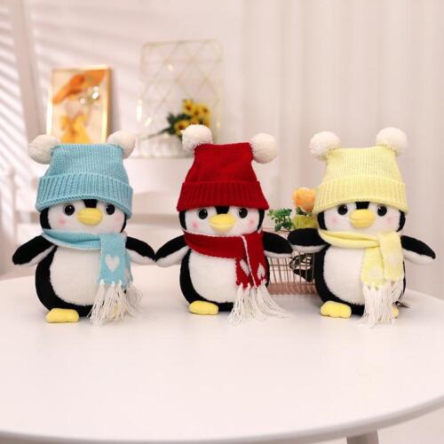 1pc 25/35cm Cute Penguin With Hat Scarf Plush Toy Doll Soft Stuffed Animal Gifts