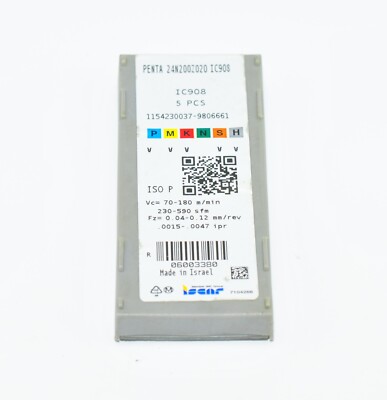 ISCAR PENTA 24N200Z020 IC 908 B=2 mm Präzisions-Einstechen 4 Stück RHV42180