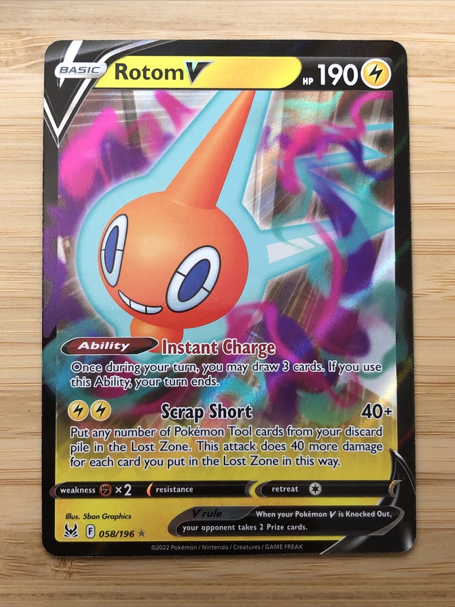 Rotom V 58/196 - Pokemon TCG Lost Origin - Ultra Rare Full Art NM/M | eBay Rotom V 58/196 - Pokemon TCG Lost Origin - Ultra Rare Full Art NM/M | eBay