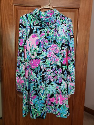 Lilly Pulitzer Lilshield UPF 50+ Meryl Dress Chilly Lilly Onyx Lets Get Wild NWT