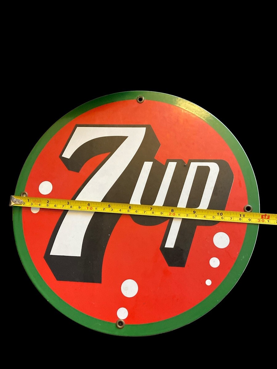 Vintage 7up Porcelain Sign Soda Pop Cola Drink Advertising Sign 12