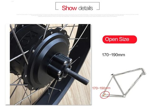 1000W 20/26inch Brushless Gear Rear Hub Motor Wheel for E-bike Conversion Kit - Picture 11 of 20