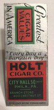 Vintage Matchbook Cover Holt Cigar Company Philadelphia No Reserve Auction! d333