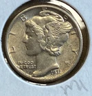 1931 Mercury 10¢ Nice AU Scratch m1