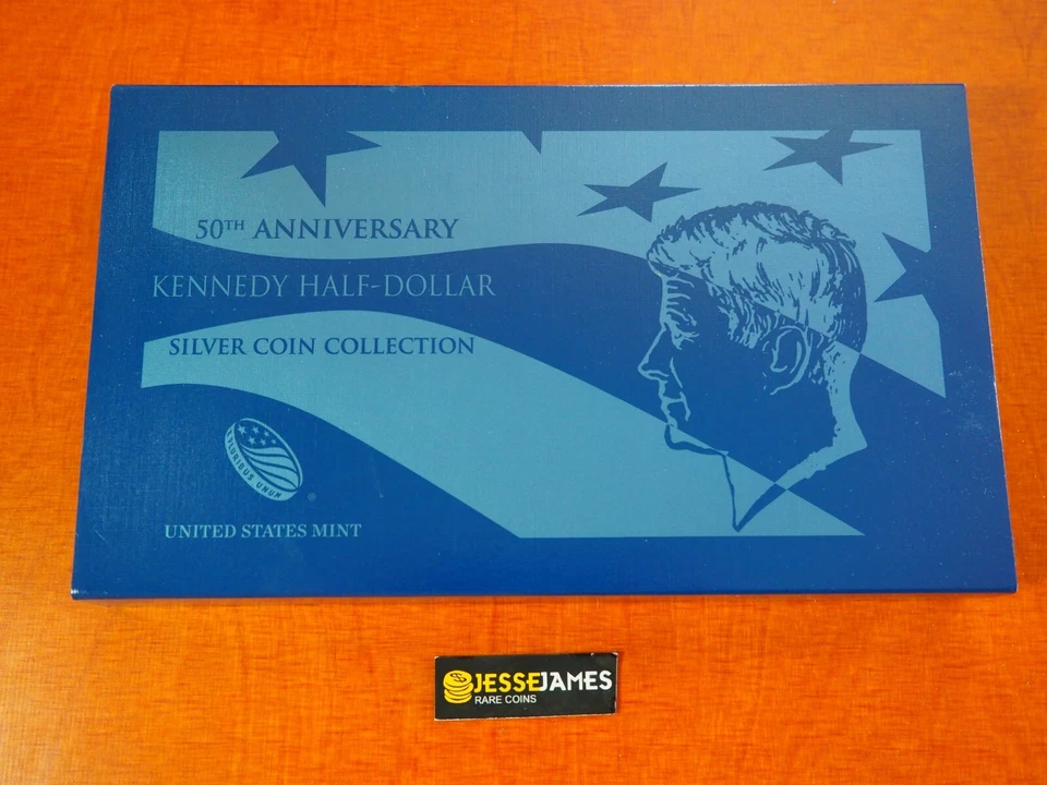 2014 50C СЕРЕБРЯНЫЙ КЕННЕДИ ПОЛОВИНА ДОЛЛАРА 50-ЛЕТИЕ 4 МОНЕТЫ НАБОР В OGP W P S D - Изображение 4 из 4